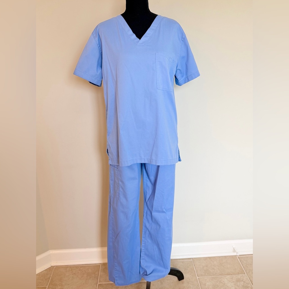 All Day by Landau Light Blue Scrub Set | XS Top & Pants